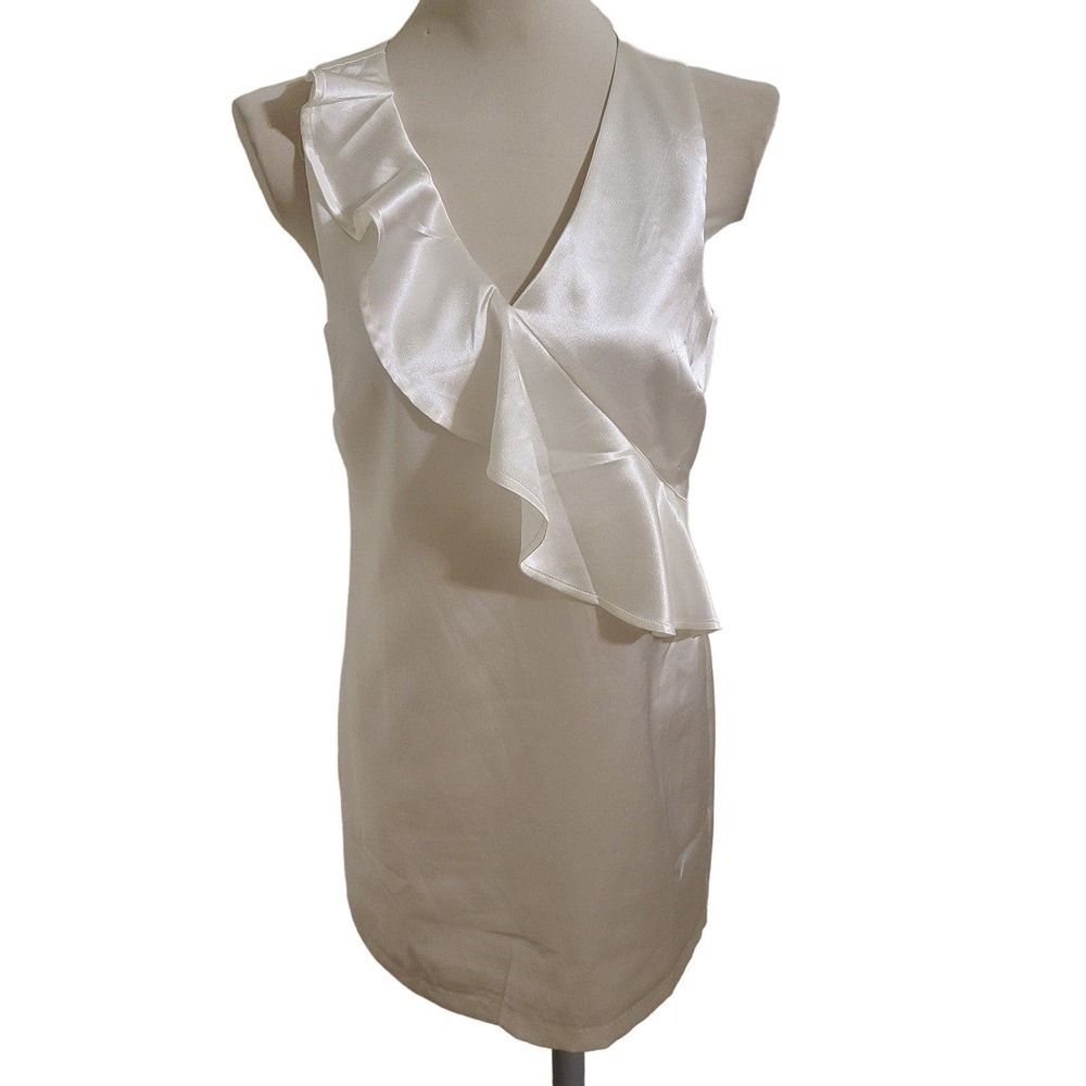 Lulu’s little white dress with ruffle size small